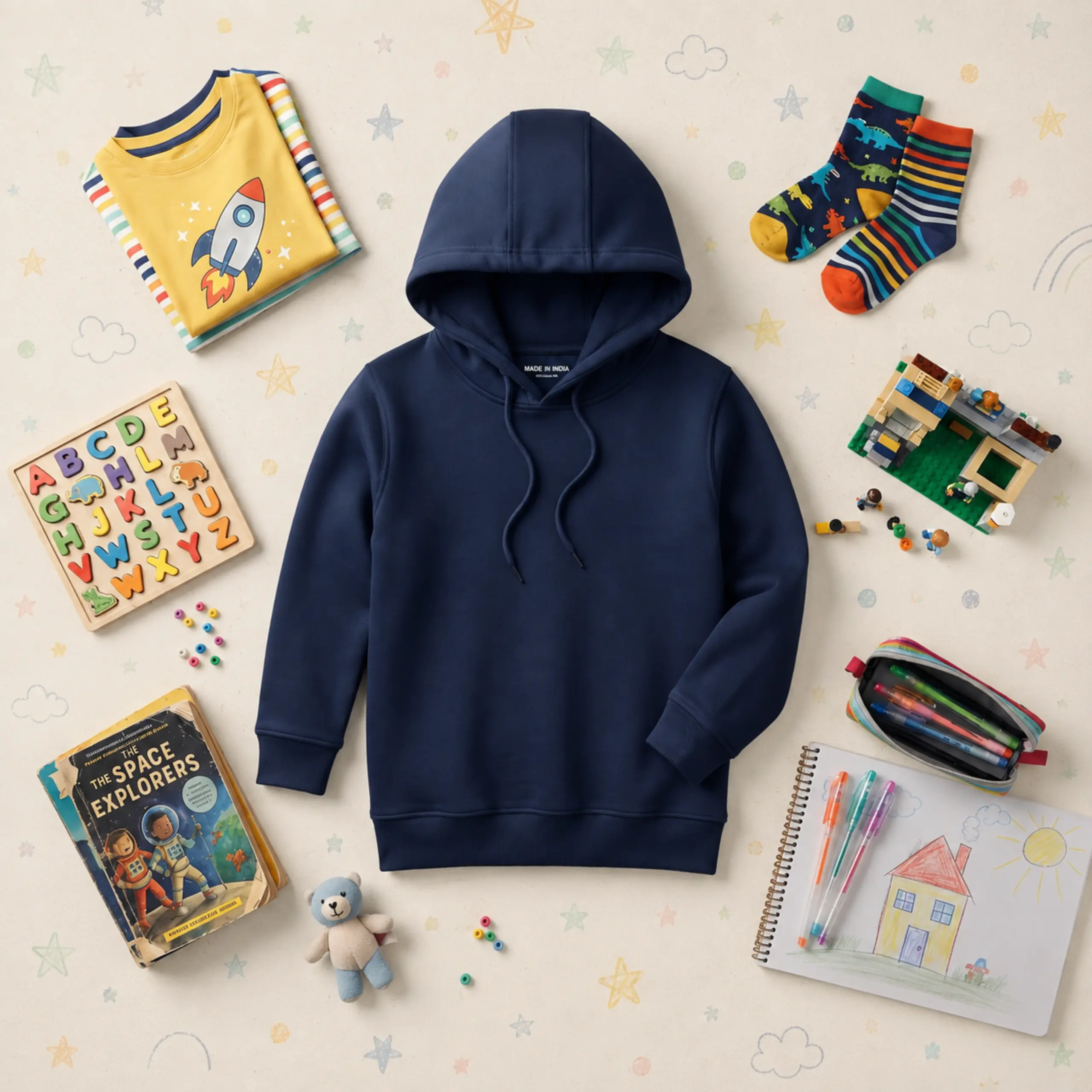 Kids Zipper Hoodie Background Kids Zipper Hoodie - Image 1